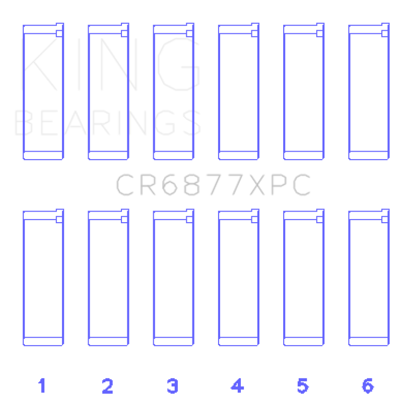 King XP-G Series Rod Bearing Set - BMW S54B32 3.2L 2001-2008 - Coated Performance, view 2