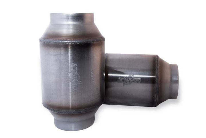 Kooks 2.5in 400-Cell High-Flow Catalytic Converter - 7.5in Body, GREEN, view 2
