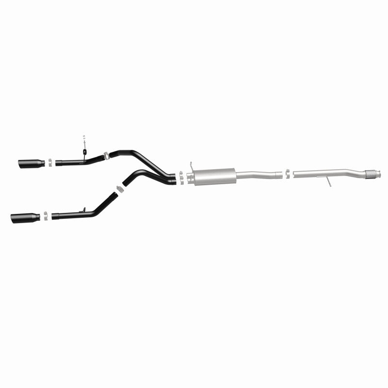 MagnaFlow Cat-Back Exhaust - Chevrolet Silverado / GMC Sierra 1500 4.3L / 5.3L 2014-2019 - Dual Split Rear Exit with 4in Black Tips, view 7