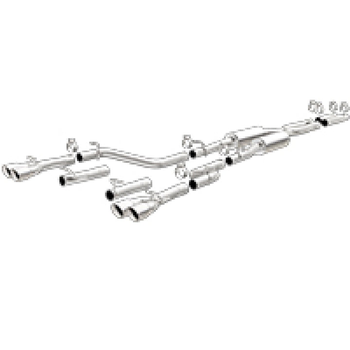 MagnaFlow Cat-Back Exhaust - Dodge Challenger 3.6L V6 2015-2023 - 2.5in Quad Split Rear Exit 3.5in Tips