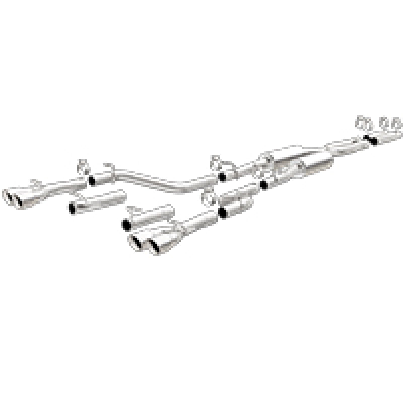 MagnaFlow Cat-Back Exhaust - Dodge Challenger 3.6L V6 2015-2023 - 2.5in Quad Split Rear Exit 3.5in Tips
