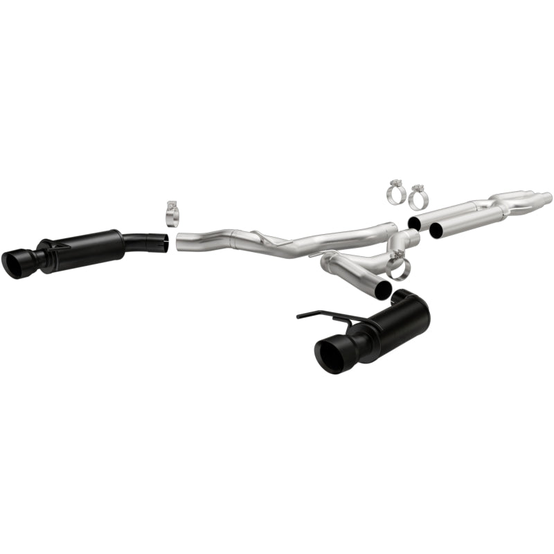 MagnaFlow Competition Series Cat-Back Exhaust - Ford Mustang GT 5.0L V8 2015-2017 - 3in Dual Split Rear Exit with 4.5in Black Tips, view 2