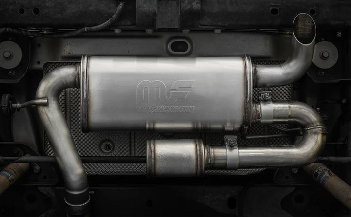 MagnaFlow Overland Series Axle-Back Exhaust - Jeep Wrangler JK 3.6/3.8L V6 2007-2018 - High-Clearance Tailpipe, view 3