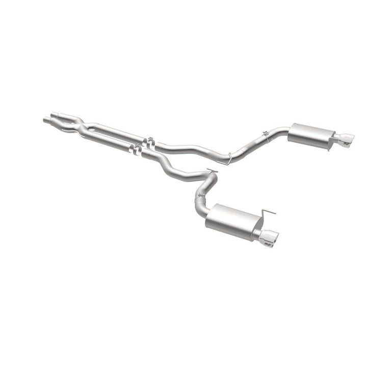 MagnaFlow Street Series Cat-Back Exhaust - Ford Mustang GT 5.0L V8 2015-2017 - 3in Dual Split Rear Exit with Polished 4.5in Tips, view 22