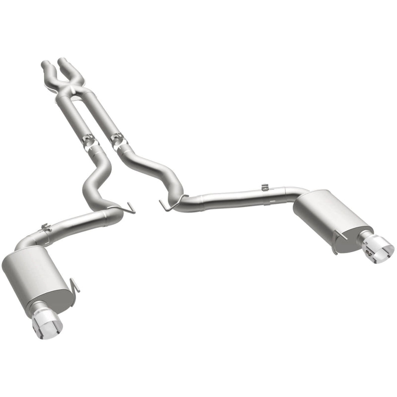 MagnaFlow Street Series Cat-Back Exhaust - Ford Mustang GT 5.0L V8 2015-2017 - 3in Dual Split Rear Exit with Polished 4.5in Tips, view 8