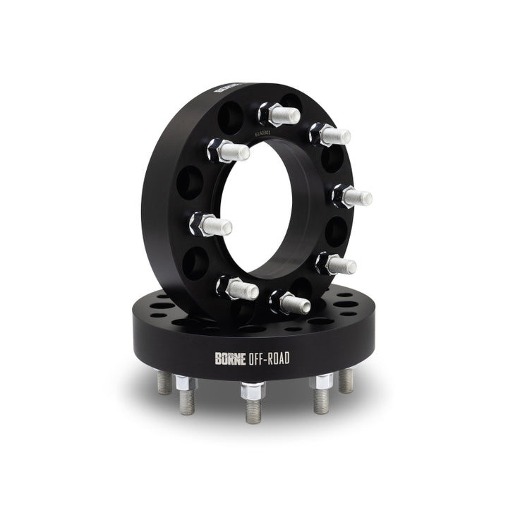 Mishimoto Borne Off-Road Black 1.5 in Wheel Adapters 8x180 to 8x165.1 - Chevrolet Silverado 2500 HD / GMC Sierra 2500 HD 2011-2026 - Pair