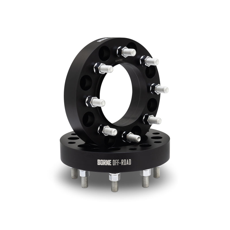 Mishimoto Borne Off-Road Black 1.5 in Wheel Adapters 8x180 to 8x165.1 - Chevrolet Silverado 2500 HD / GMC Sierra 2500 HD 2011-2026 - Pair
