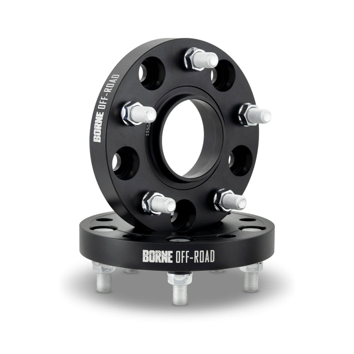 Mishimoto Borne Off-Road Wheel Spacers - 25mm - 5x139.7 - 77.8mm CB - 9/16-18 - Dodge Ram 1500 - Black - Pair