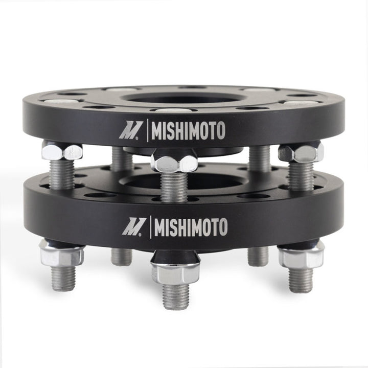 Mishimoto Staggered Wheel Spacer Kit - 15mm + 20mm - 5x114.3 - 64.1mm CB - 14x1.5 - Tesla Model 3 / Model Y 2017-2023 - Black - Set of 4