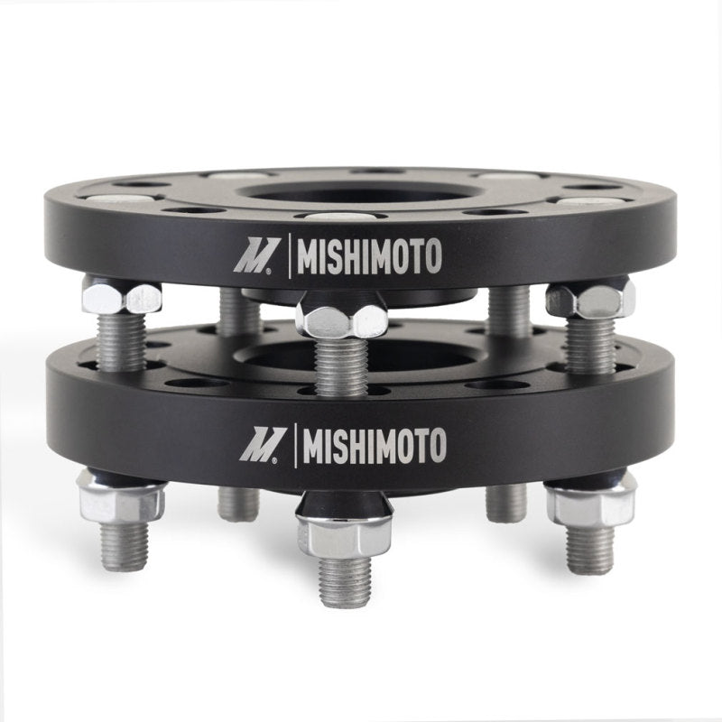 Mishimoto Staggered Wheel Spacer Kit - 20mm + 25mm - 5x114.3 - 64.1mm CB - 14x1.5 - Tesla Model 3 / Model Y 2017-2023 - Black - Set of 4