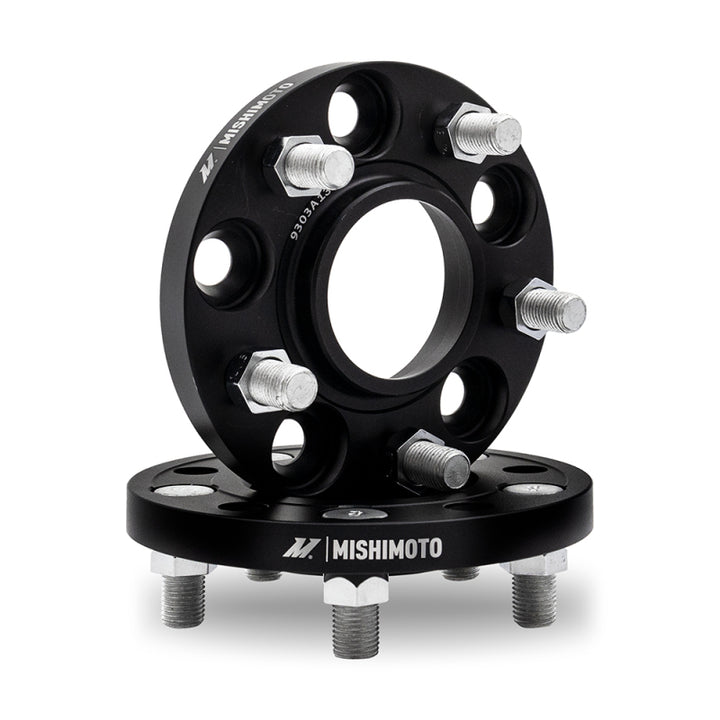 Mishimoto Wheel Spacers - 15mm - 5x108 - 63.4mm CB - 12x1.5 - Ford Focus ST / Bronco - Black - Pair