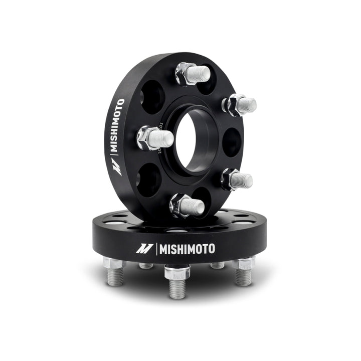 Mishimoto Wheel Spacers - 20mm - 5x120 - 64.1mm CB - 14x1.5 - Honda Civic / Tesla Model S / Model X - Black - Pair