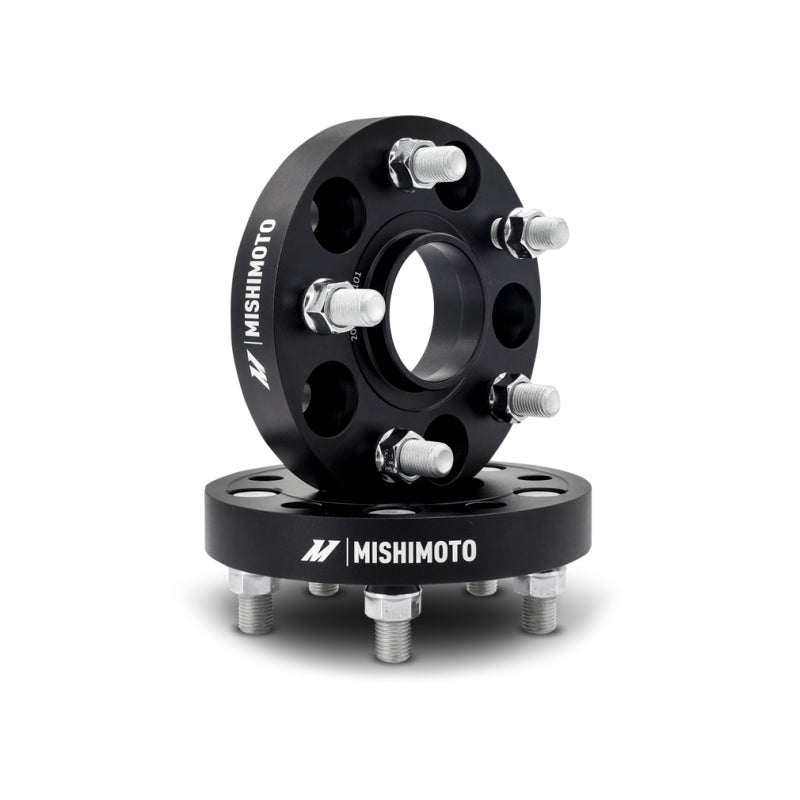 Mishimoto Wheel Spacers - 20mm - 5x120 - 64.1mm CB - 14x1.5 - Honda Civic / Tesla Model S / Model X - Black - Pair