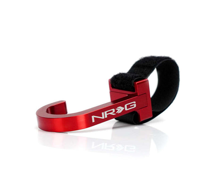 NRG CNC Aluminum Steering Wheel Hook with Laser Logo - Universal - Red, view 2