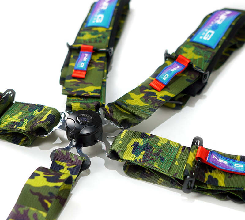 NRG Innovations SFI 16.1 5-Point Cam Lock Racing Harness - Neon Green, view 2