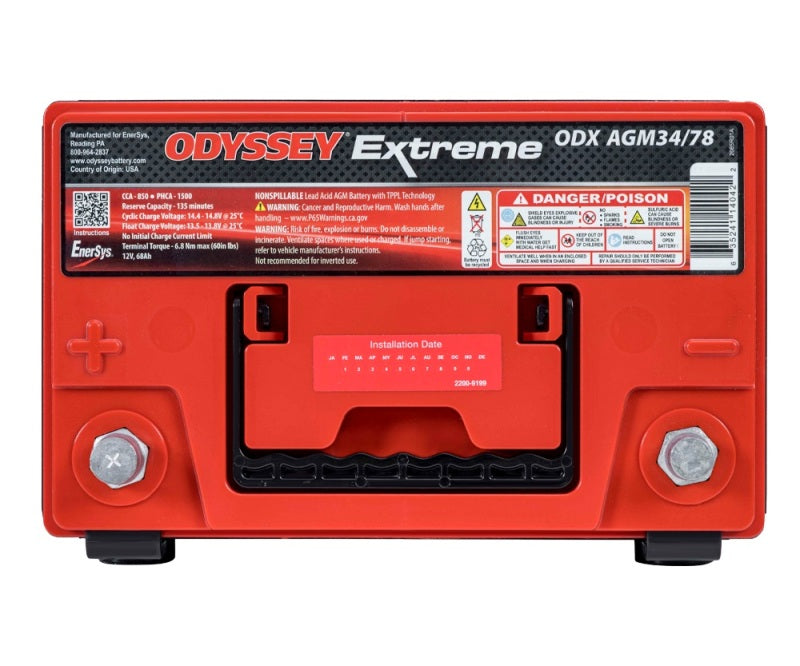 Odyssey Extreme Series AGM Battery - Group 34/78 Dual Terminal, 850 CCA