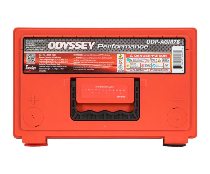 Odyssey Performance Series AGM Battery - Group 78, 800 CCA, view 3
