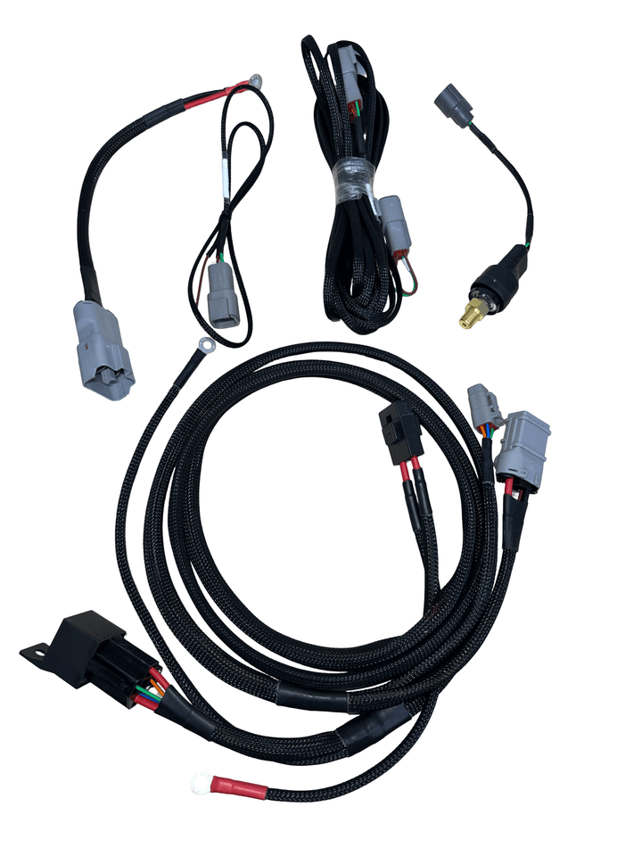 BMW N54 Stage 3 LPFP secondary fuel pump activation harness with Hobbs switch and trigger wiring