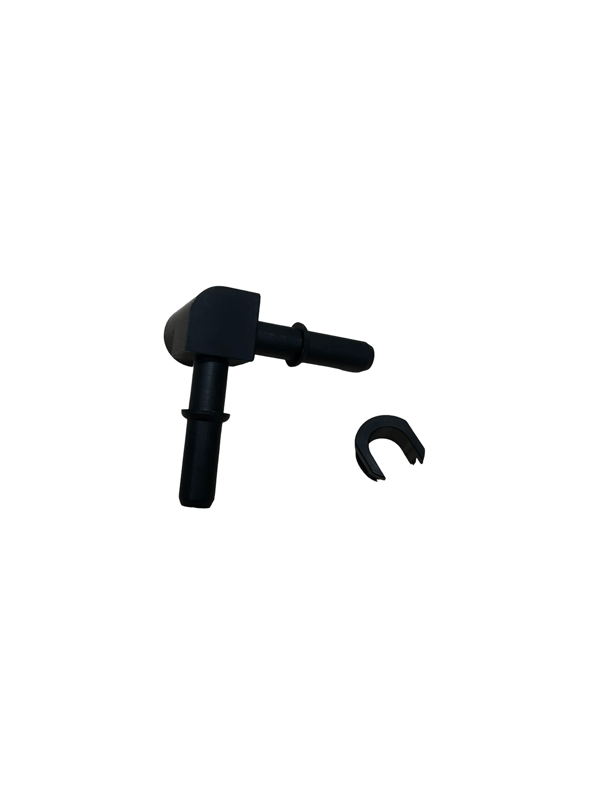 Walbro dual outlet fitting with its two male quick-connect ports and separate locking ring