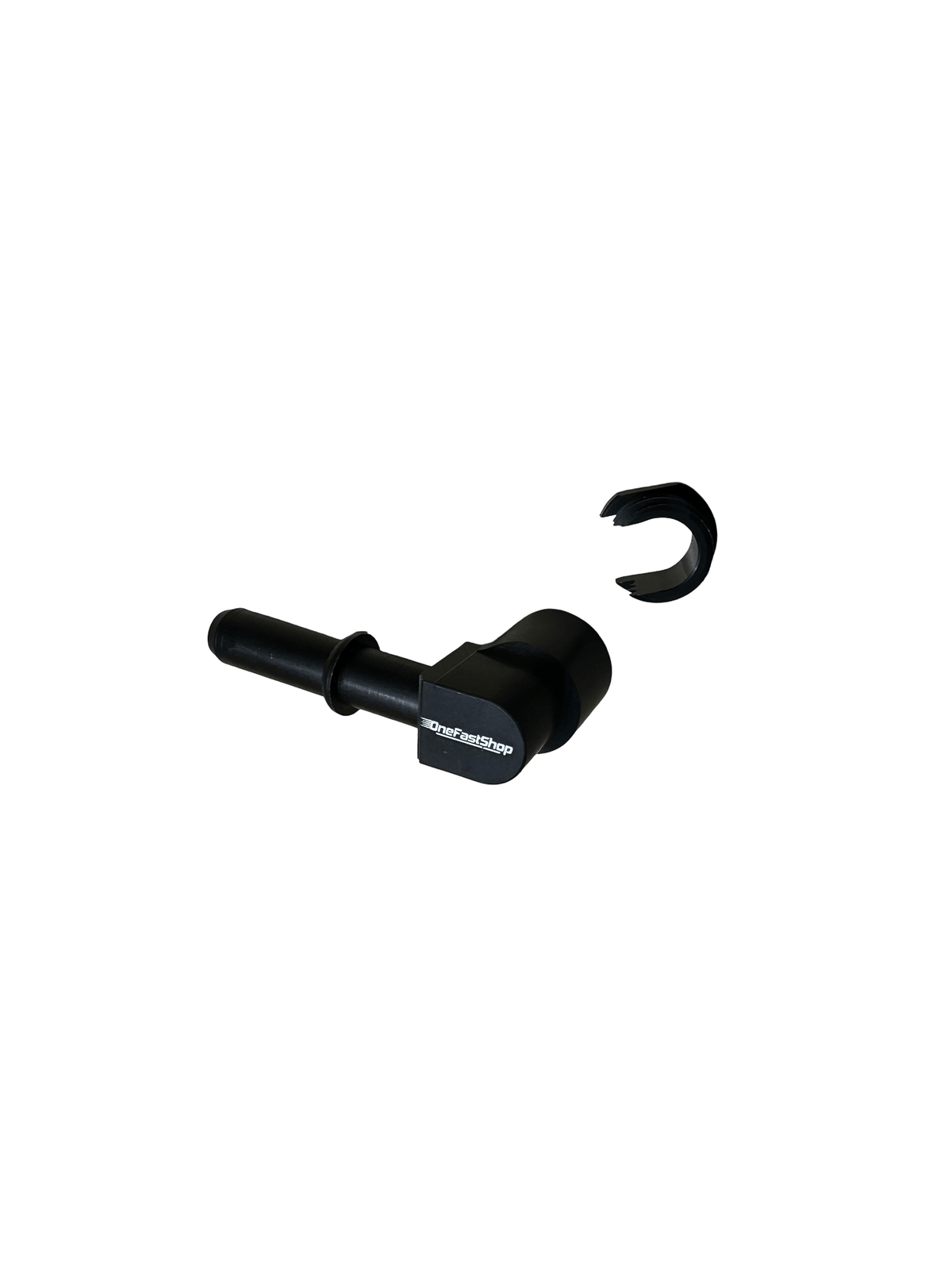 Walbro single outlet fuel fitting shown with its separate locking ring retainer