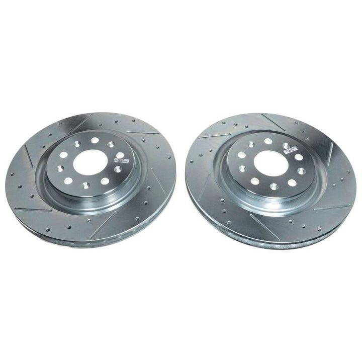 Power Stop Evolution Rear Drilled & Slotted Brake Rotor - Chevrolet Corvette C8 Non-Z51 2020-2024 - Pair