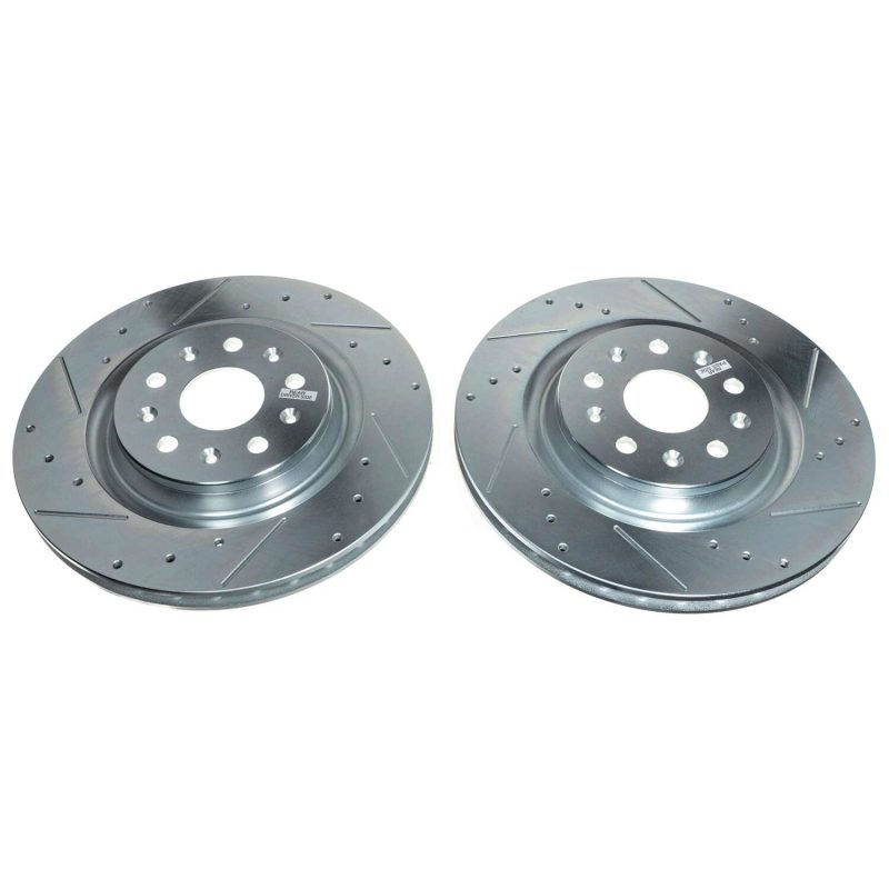 Power Stop Evolution Rear Drilled & Slotted Brake Rotor - Chevrolet Corvette C8 Non-Z51 2020-2024 - Pair