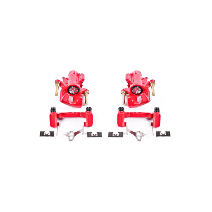 PowerStop Red Brake Calipers - Rear, Acura Integra / Honda Civic / Civic del Sol 1992-2001, Pair with Brackets