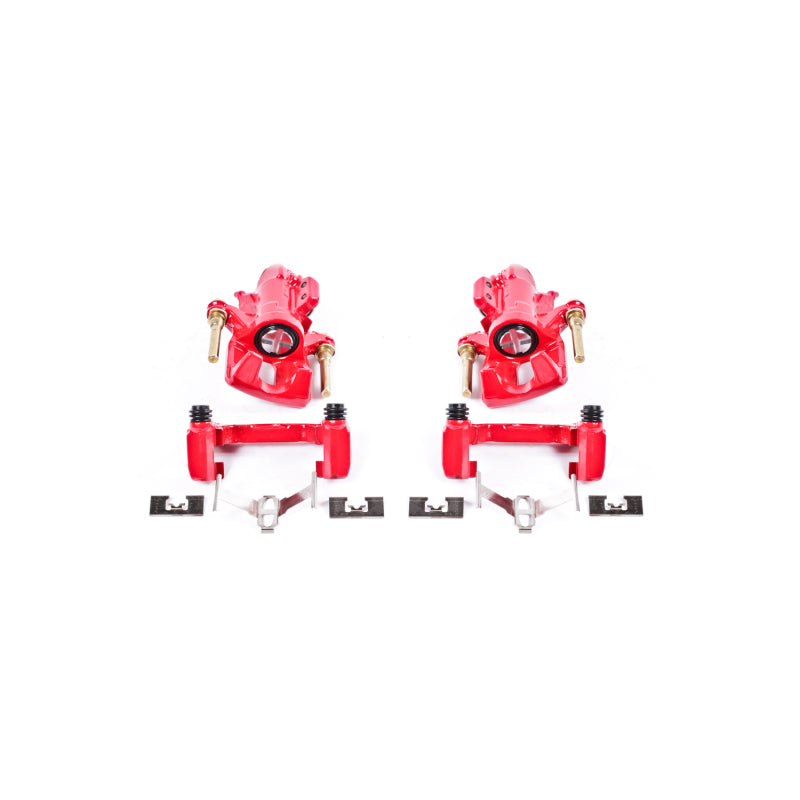 PowerStop Red Brake Calipers - Rear, Acura Integra / Honda Civic / Civic del Sol 1992-2001, Pair with Brackets