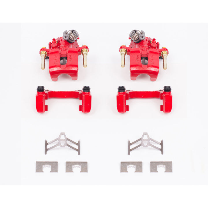 PowerStop Red Brake Calipers - Honda Prelude 1992-2001 - Rear - With Brackets - Pair