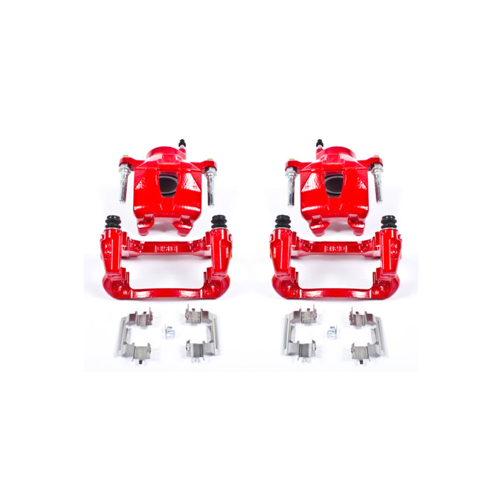 PowerStop Red Brake Calipers - Front, Scion tC 2005-2010, Pair w/ Brackets, view 2