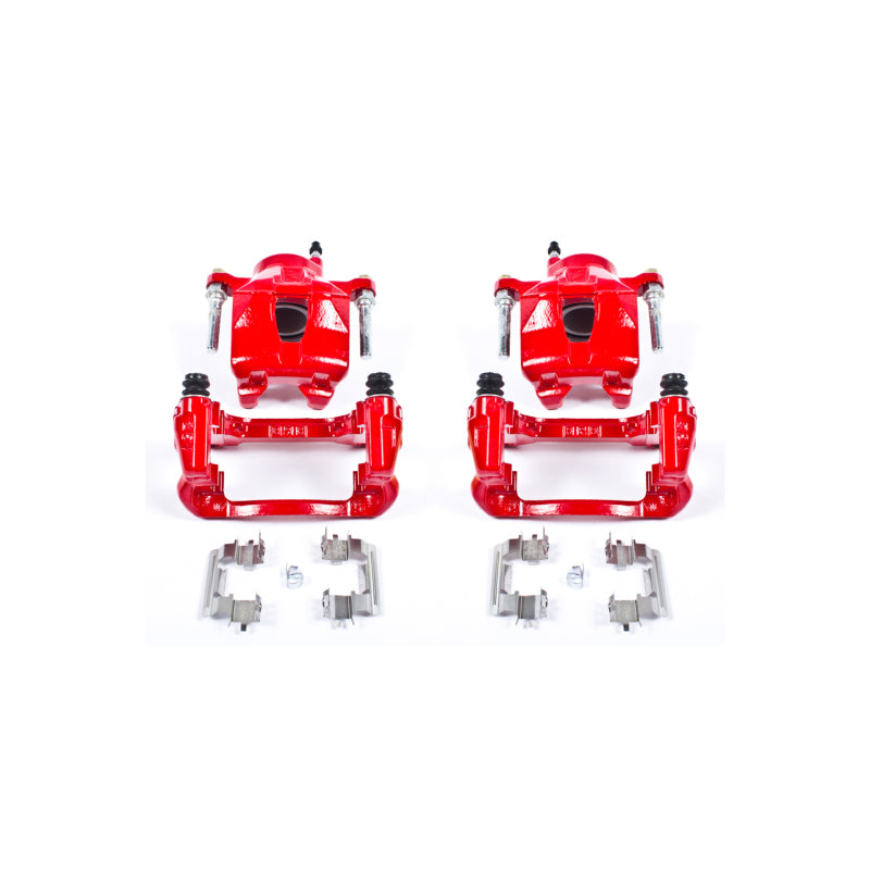 PowerStop Red Brake Calipers - Front, Scion tC 2005-2010, Pair w/ Brackets, view 2