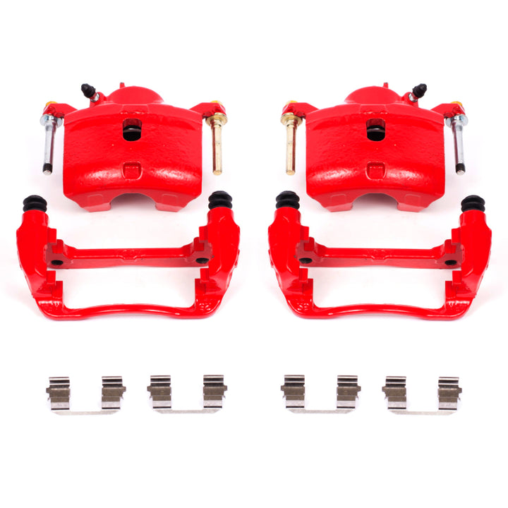 PowerStop Red Brake Calipers - Front, Acura ILX / Honda Accord / Civic 2003-2021, Pair with Brackets (V2)