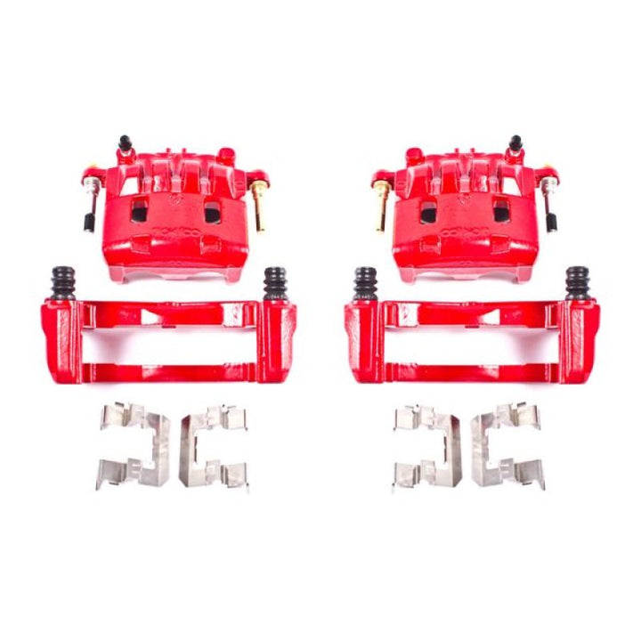 PowerStop Red Brake Calipers - Front, Subaru Crosstrek 2016-2017, Pair w/ Brackets