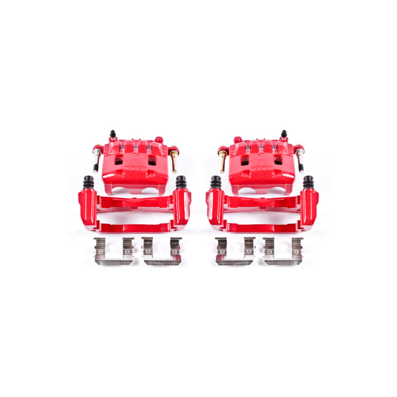PowerStop Red Brake Calipers - Front, Subaru Crosstrek 2016-2017, Pair w/ Brackets, view 2
