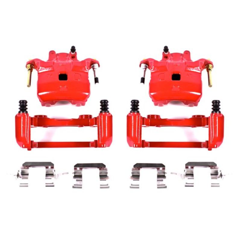PowerStop Red Brake Calipers - Front, Infiniti G35 2003-2005, Pair w/ Brackets