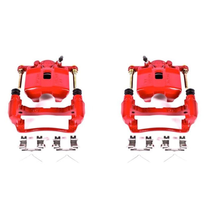 PowerStop Red Brake Calipers - Front, Acura RSX / Honda Civic / Fit 2002-2011, Pair w/ Brackets