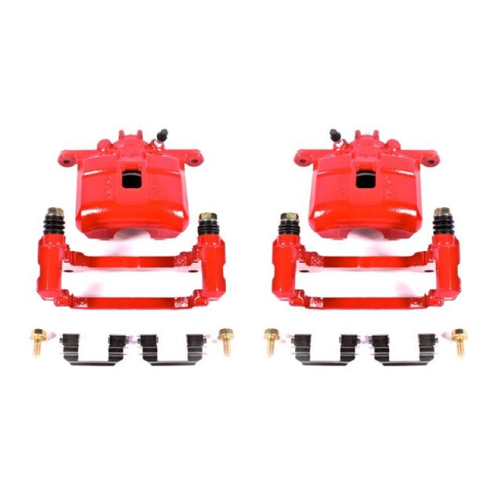 PowerStop Red Brake Calipers - Front, Acura RSX / Honda S2000 / Civic 2000-2011, Pair with Brackets (V2)