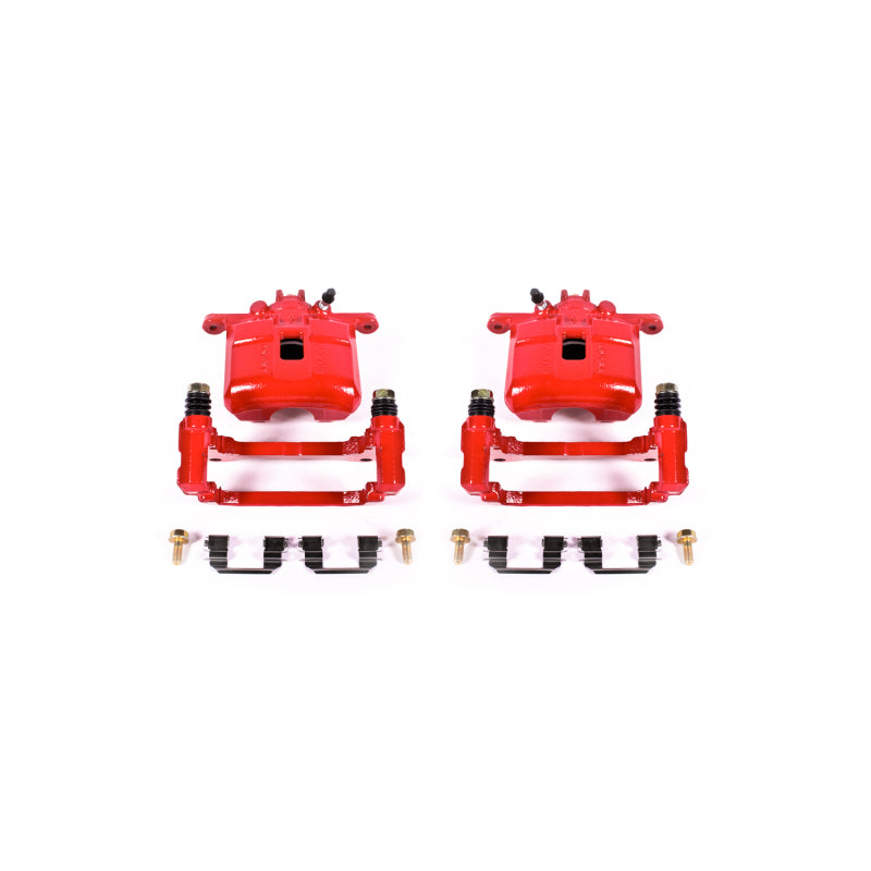 PowerStop Red Brake Calipers - Front, Acura RSX / Honda S2000 / Civic 2000-2011, Pair with Brackets (V2), view 2