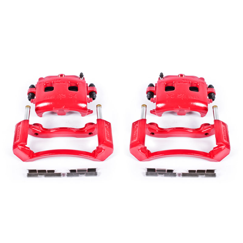 PowerStop Red Brake Calipers - Dodge Ram 1500 2002-2005 - Front - With Brackets - Pair