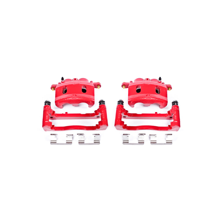 PowerStop Red Brake Calipers - Front, Cadillac Escalade 2007-2008, Pair w/ Brackets
