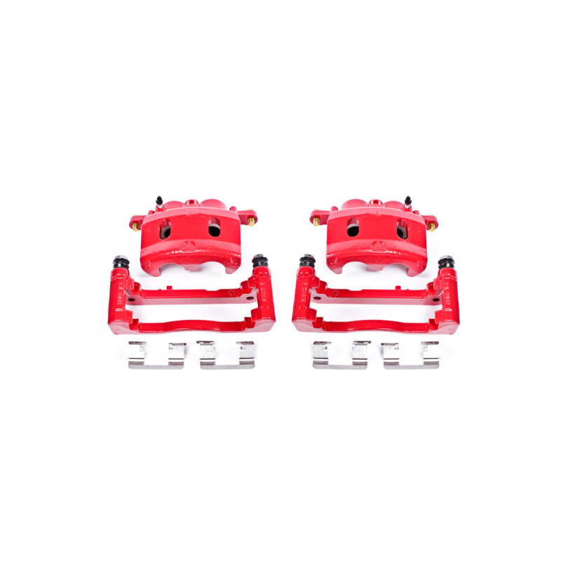 PowerStop Red Brake Calipers - Front, Cadillac Escalade 2007-2008, Pair w/ Brackets