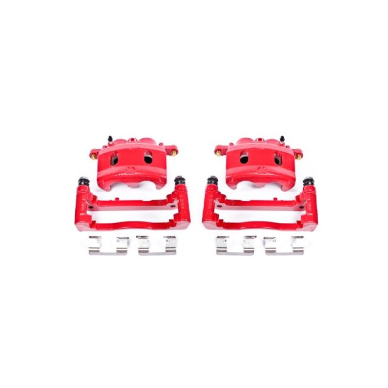 PowerStop Red Brake Calipers - Front, Cadillac Escalade 2007-2008, Pair w/ Brackets, view 2