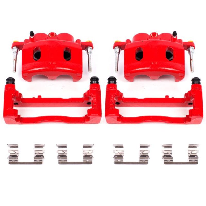 PowerStop Red Brake Calipers - Front, Cadillac Escalade 2008-2016, Pair w/ Brackets, view 2
