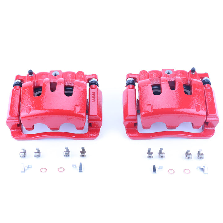 PowerStop Red Brake Calipers - Ford F-250 Super Duty 2005-2007 - Rear - With Brackets - Pair