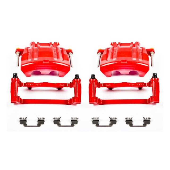 PowerStop Red Brake Calipers - Front, Chrysler 300 2012, Pair w/ Brackets