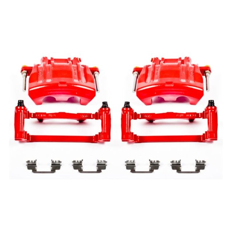 PowerStop Red Brake Calipers - Front, Chrysler 300 2012, Pair w/ Brackets