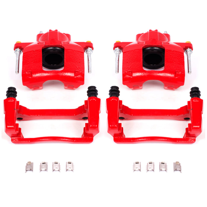 PowerStop Red Brake Calipers - Jeep Wrangler JK 2007-2018 - Front - With Brackets (V2) - Pair