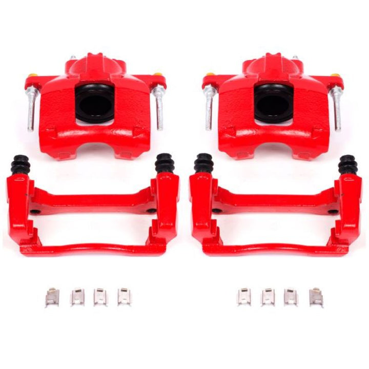 PowerStop Red Brake Calipers - Jeep Wrangler JK 2007-2018 - Front - With Brackets (V2) - Pair, view 2