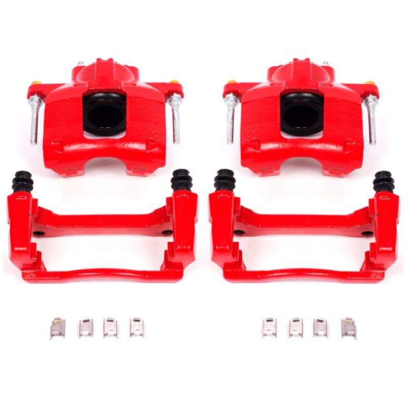 PowerStop Red Brake Calipers - Jeep Wrangler JK 2007-2018 - Front - With Brackets (V2) - Pair, view 2