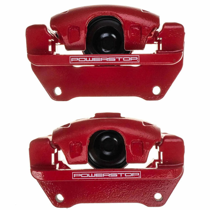 PowerStop Red Brake Calipers - Jeep Wrangler JK 2007-2018 - Front - With Brackets - Pair